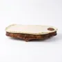 Platter and bowls - Handcrafted Ceramic Rectangular Serving Tray with Wooden Base - DASTHAA