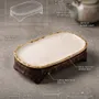 Platter and bowls - Handcrafted Ceramic Oval Serving Tray with Wooden Base - DASTHAA
