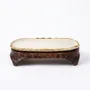 Platter and bowls - Handcrafted Ceramic Oval Serving Tray with Wooden Base - DASTHAA