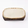 Platter and bowls - Handcrafted Ceramic Oval Serving Tray with Wooden Base - DASTHAA