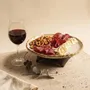 Platter and bowls - Handcrafted Ceramic Pedestal Serving Plate with Wooden Base - DASTHAA