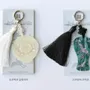 Bags and totes - keychains _ mother of pearl_ celadon vase / moon jar - HONGD.MADE