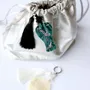 Bags and totes - keychains _ mother of pearl_ celadon vase / moon jar - HONGD.MADE