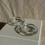 Objets de décoration - Lot de 2 cendriers vintage en verre épais porte-cigarettes D11,5 H2,5 - OFFICE OBJETS