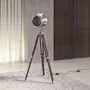Floor lamps - Chrome steel and black steel floor lamp - ANGEL CERDÁ