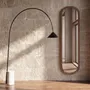 Floor lamps - Black steel floor lamp with porcelain marble base - ANGEL CERDÁ