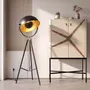 Floor lamps - Floor lamp in black steel and polished gold steel - ANGEL CERDÁ