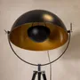Floor lamps - Floor lamp in black steel and polished gold steel - ANGEL CERDÁ