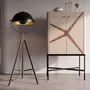 Floor lamps - Floor lamp in black steel and polished gold steel - ANGEL CERDÁ