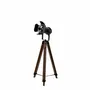 Floor lamps - Floor lamp in black steel and walnut-coloured pine wood - ANGEL CERDÁ