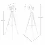Floor lamps - Floor lamp in black steel and walnut-coloured pine wood - ANGEL CERDÁ