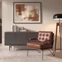 Floor lamps - Floor lamp in black and white aluminium and walnut-coloured pine wood - ANGEL CERDÁ