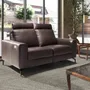 Sofas - 2-Seater Chocolate Brown Leather Recliner Sofa - ANGEL CERDÁ