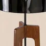 Floor lamps - Floor lamp in black and white aluminium and walnut-coloured pine wood - ANGEL CERDÁ
