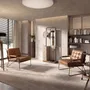 Floor lamps - Floor lamp in black and white aluminium and walnut-coloured pine wood - ANGEL CERDÁ