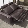 Sofas - 2-Seater Chocolate Brown Leather Recliner Sofa - ANGEL CERDÁ
