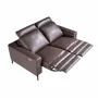 Sofas - 2-Seater Chocolate Brown Leather Recliner Sofa - ANGEL CERDÁ