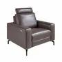 Armchairs - Chocolate brown leather recliner armchair - ANGEL CERDÁ