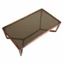 Tables basses - Table basse rectangulaire en verre fumé marron et noyer - ANGEL CERDÁ