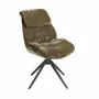 Chaises - Chaise pivotante en velours vert olive - ANGEL CERDÁ