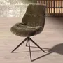 Chaises - Chaise pivotante en velours vert olive - ANGEL CERDÁ