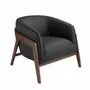Armchairs - Black leather armchair - ANGEL CERDÁ