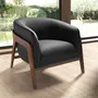 Armchairs - Black leather armchair - ANGEL CERDÁ