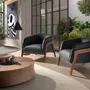 Armchairs - Black leather armchair - ANGEL CERDÁ