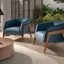 Fauteuils - Fauteuil en cuir bleu pétrole - ANGEL CERDÁ