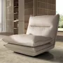 Armchairs - Taupe grey leather swivel armchair - ANGEL CERDÁ