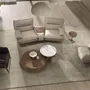 Armchairs - Taupe grey leather swivel armchair - ANGEL CERDÁ