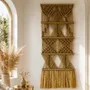 Tapestries - Golden Macramé Wall Hanging – Handcrafted Textile Art - NŒULUXE