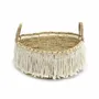 Baskets - The Boho Fringe Basket - Natural White - BAZAR BIZAR LIVING