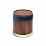 Stools for hospitalities & contracts - Lune A Round Pouf diam 40cm, Fabric seat, Brass & wood Base - DUISTT