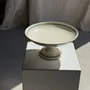 Plats et saladiers - Plat à piédouche en faïence frises végétales vertes H12 D24 - OFFICE OBJETS