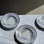 Assiettes au quotidien - Lot de 5 assiettes creuses en faïence à décor floral couleur lavande H - OFFICE OBJETS