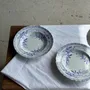 Assiettes au quotidien - Lot de 5 assiettes creuses en faïence à décor floral couleur lavande H - OFFICE OBJETS