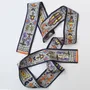 Scarves - Silk sash | The totem | gray and orange - MON LIEN ATELIER