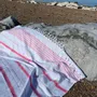 Other bath linens - hammam towel XL light blue-ruby red 220x160 cm - OTTOMANIA