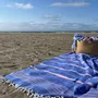Autres linges de bain - fouta XL bleu parlement-rose poudre 220x160 cm - OTTOMANIA