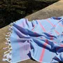 Other bath linens - hammam towel XL blue-coral red 220x160 cm - OTTOMANIA