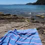 Autres linges de bain - fouta bleu méditerranéen-rose bonbon 170x100cm - OTTOMANIA