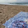 Autres linges de bain - fouta bleu acier/rouge brique 170x100cm - OTTOMANIA