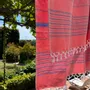 Other bath linens - hammam towel XL coral red-mediterranean blue 220x160 cm - OTTOMANIA