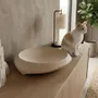 Design objects - Beige limestone bowl 440X90mm - SAGIT