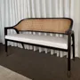 Banquettes pour collectivités - Banc Wormley en Bois de Sikomoro Noirci avec Détails en Laiton Brossé - DUISTT
