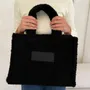 Bags and totes - Teddy Tote Bag in Plush Effect Fabric - Black - MOONPACK