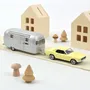 Jouets enfants - Voiture jouet Ford Mustang 1968 Jaune Meadowlark et Caravane Airstream Jet-car 1/43 - NOREV