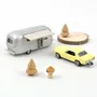 Jouets enfants - Voiture jouet Ford Mustang 1968 Jaune Meadowlark et Caravane Airstream Jet-car 1/43 - NOREV