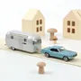 Jouets enfants - Voiture jouet Ford Mustang 1968 Bleu métallisé et Caravane Airstream Jet-car 1/43 - NOREV